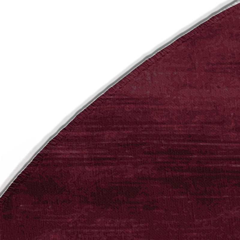 Tapis intérieur et extérieur rouge Watercolor, Rond 5 pi