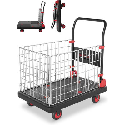 2-in-1 Platform Truck Cart, with Cage