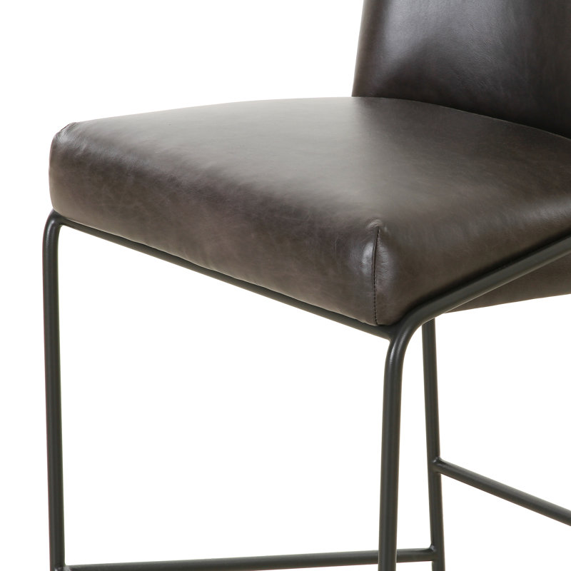 Astrud 25" Counter Stool, Faux Leather Butterscotch/Camel, Counter Stool (25" Seat Height)