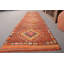 Tapis de couloir brun, tapis turcs, tapis tissés à la main, tapis rétro, tapis géométriques