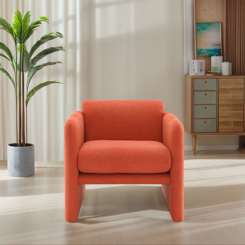 Fauteuil d'appoint 28,24 "Waved Arms, Polyester orange