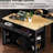 47 - Inch Kitchen Island With Extendable Countertop, Storage Compartments, Power Supply, Texture, Soft Close Hinges, Black Finish 13.8"X41.7" Table, Internal Storage, Cabinets, 6+2 Wheels, For Dining