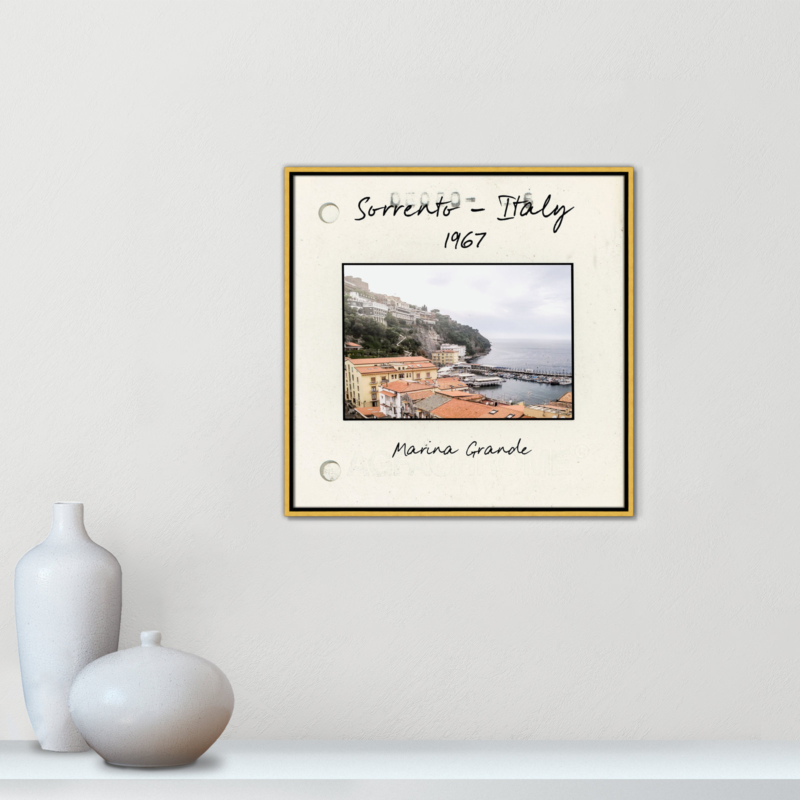 Ritona "Sorrento, Italy" Print, Gold Floater Framed Canvas, 25.5" H x 25.5" W x 2" D