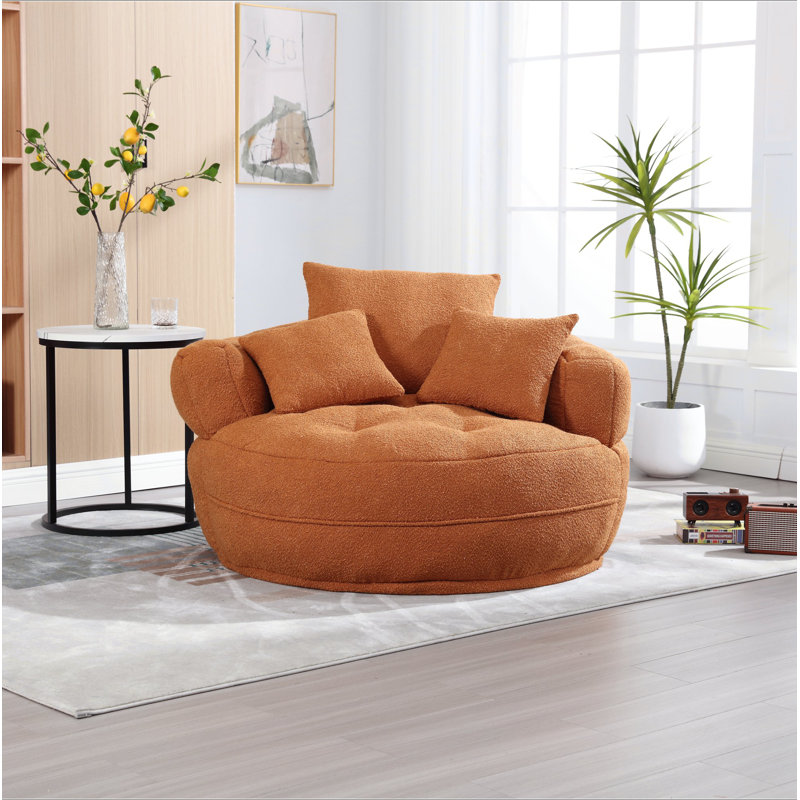 Canapé-lit simple Chenille, Boucle orange