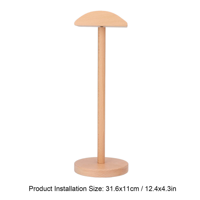 Headphone Holder Desktop Wood Display Stand Detachable Beech Headset