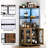 Corner Bar Cabinet With Power Outlet And LED Light