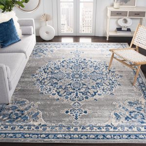 Evart Light Gray/Blue Rug