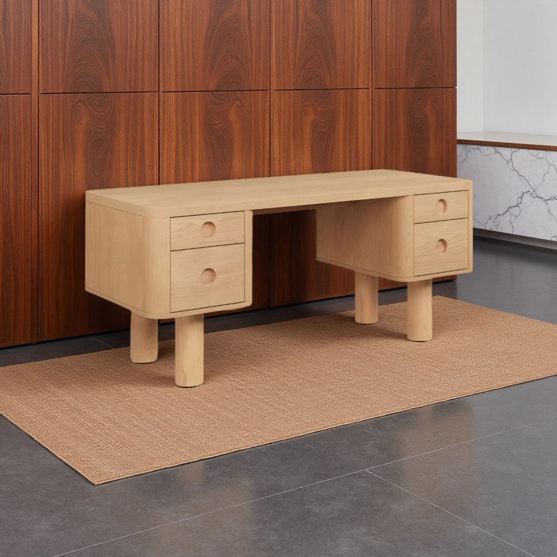 Bureau d'étude en chêne rouge robuste