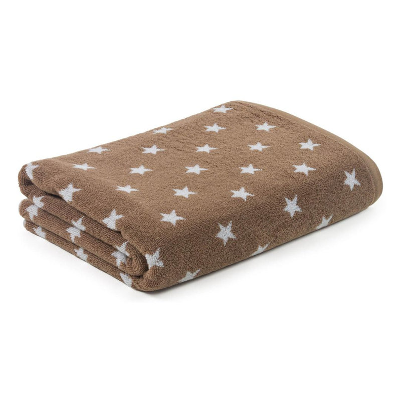 Evan Cotton Midweight Bath Towel, White/Taupe