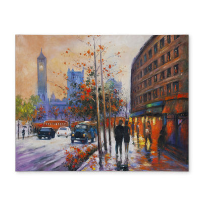 City by Fall Placemat | Trees Street Scene | Home Decor