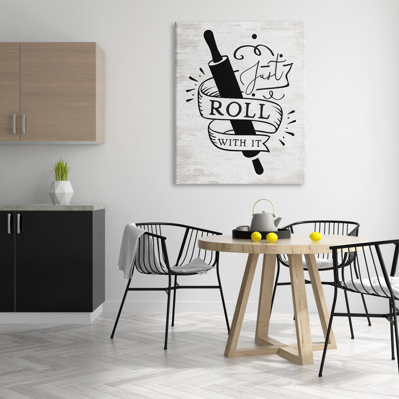 " Roll With It Kitchen " Graphic Art Print, 48" H x 36" W x 1.5" D