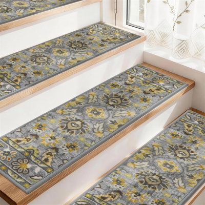 Marches d'escalier antidérapantes et lavables pour marches en bois, 20 x 76 cm (8 x 30 pouces), ensemble de 15