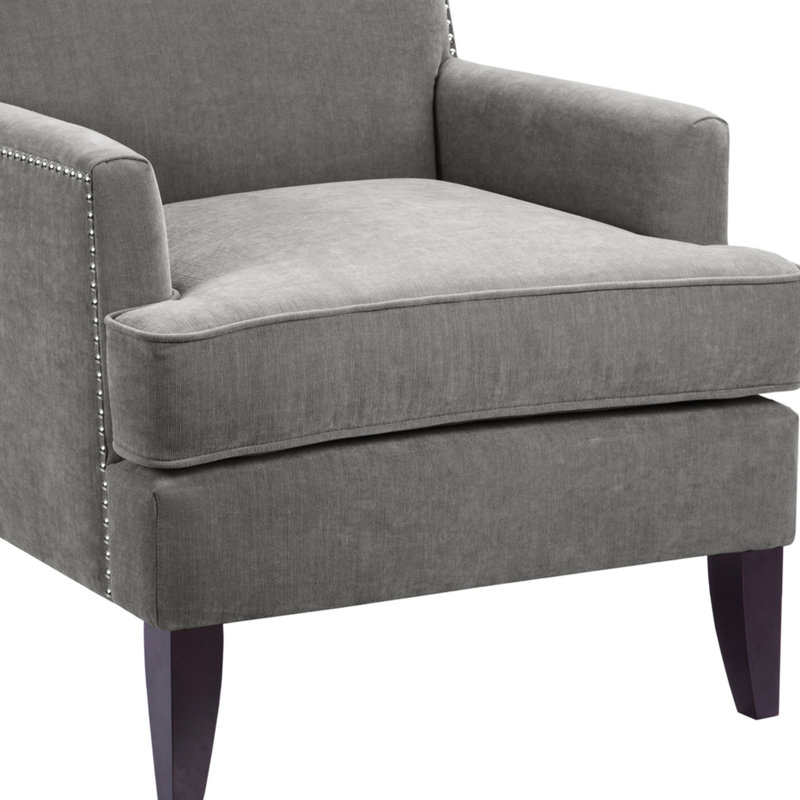 Fauteuil sur rail - gris, mousse haute densité, 100%, pieds en bouleau avec finition, style accessoire de décoration intérieure, siège en mousse, tissu, pour un style élégant