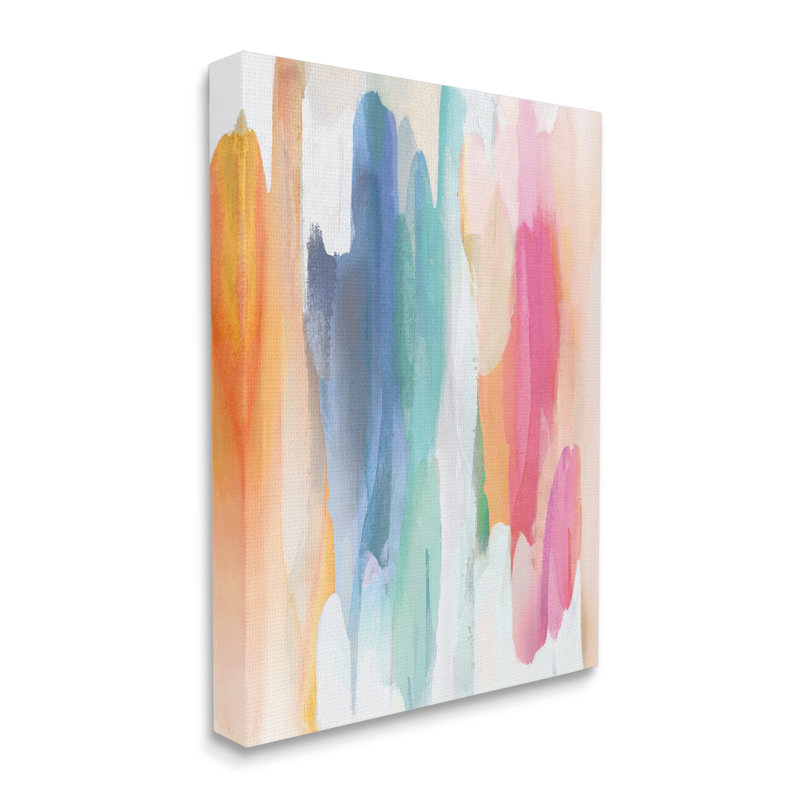 Faded Rainbow Tones - Peinture sur toile, Toile tendue, H 40 po x l 30 po x 1,5 po