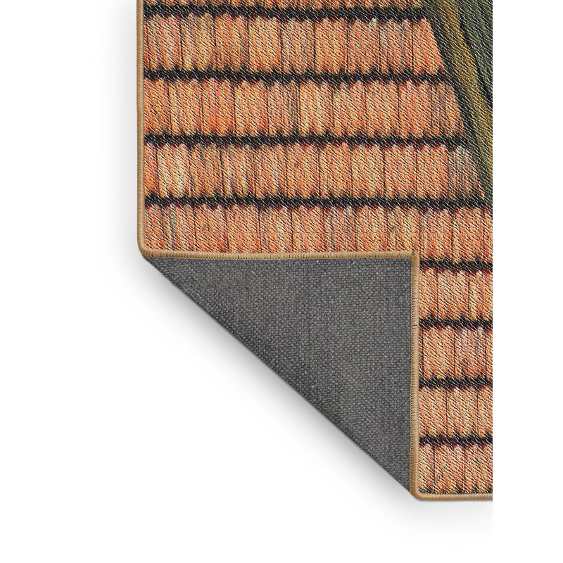 Tapis orange / vert Freedom, Rectangle 8 pi x 10 pi