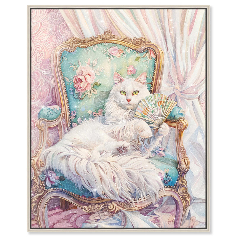 «An Aristocat Canvas» par Art Remedy, H 31 po x l 25 po x P 2 po, Encadrement argenté