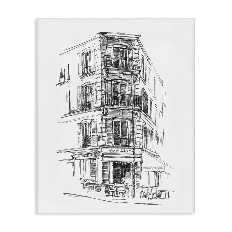 Parisian Boulevard Study Canvas, conception par Ethan Harper, H 40 po x l 30 po