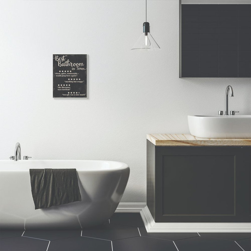 «Best Bathroom Five Star», impression amusante sur plaque murale par Daphne Polselli, Plaque murale