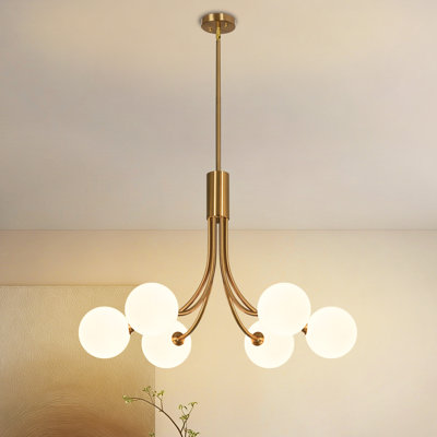 6-light Dimmable Modern Chandelier Sputnik Chandelier For Kitchen Island Bedroom Dining Room