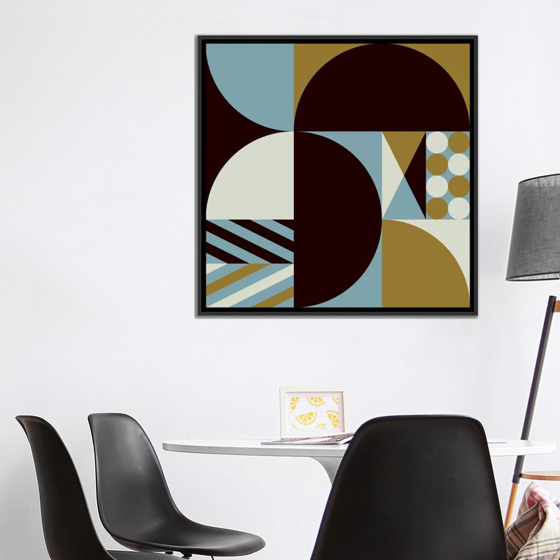 « iii », impression sur toile Geo, H 26 po x l 26 po x P 1,5 po, Toile avec cadre noir, Pas de tapis