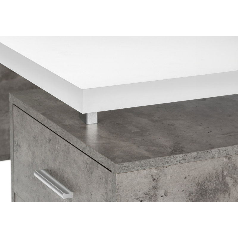 Bureau d'ordinateur, Gris / Blanc