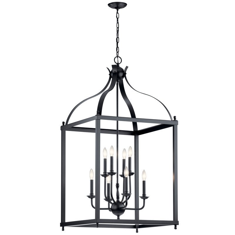 Lustre géométrique à 8 lumières Larkin, Noir