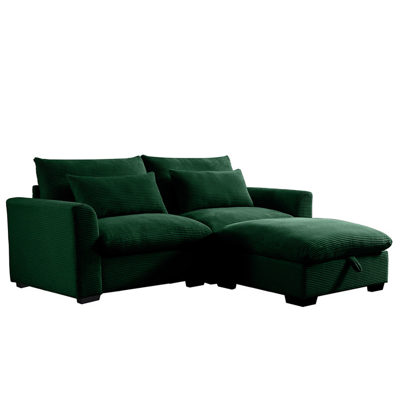 Modern Sofa Sectional Sofa Couch Modular Sofa Convertible Sofa Living Room Couch, 34.6" H x 86.6" W x 66.4" D, Green
