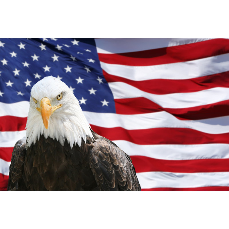 American Flag by DIGIcal - No Frame Print on Canvas, 20cm H x 30cm W