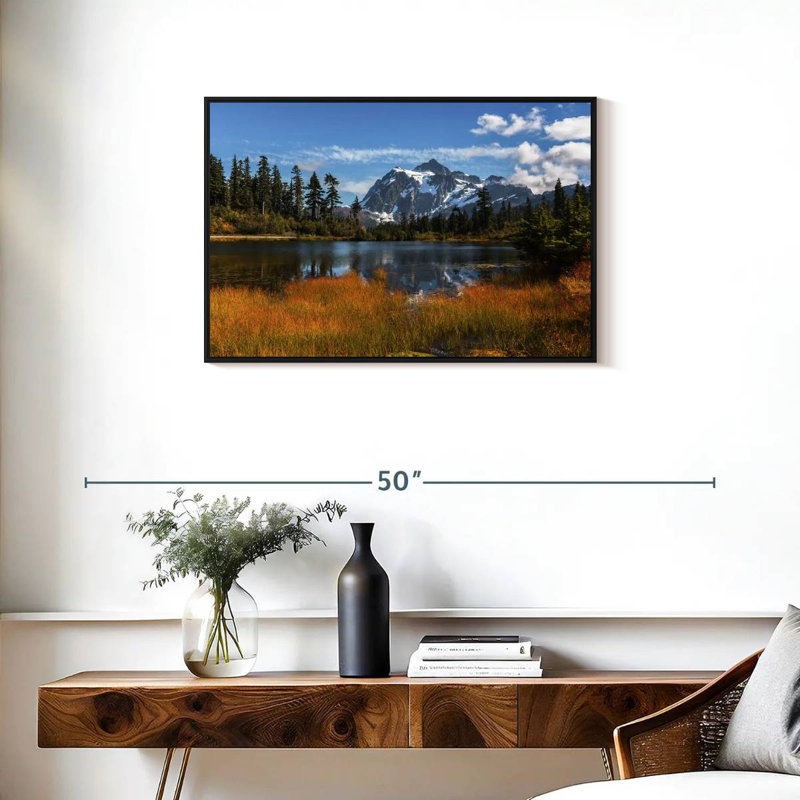Reflet du mont Shuksan, Cadre flottant noir, 31 po x 21 po