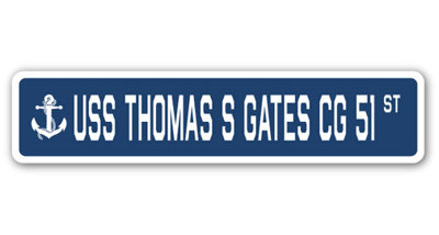 Thomas S Gates Cg 51 Street Sign Heavy Duty Plastic 4" X 18"