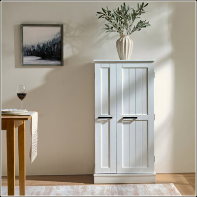Kitchen Pantry Storage Cabinet Freestanding with Doors & Adjustable Shelves for Kitchen Dining Room