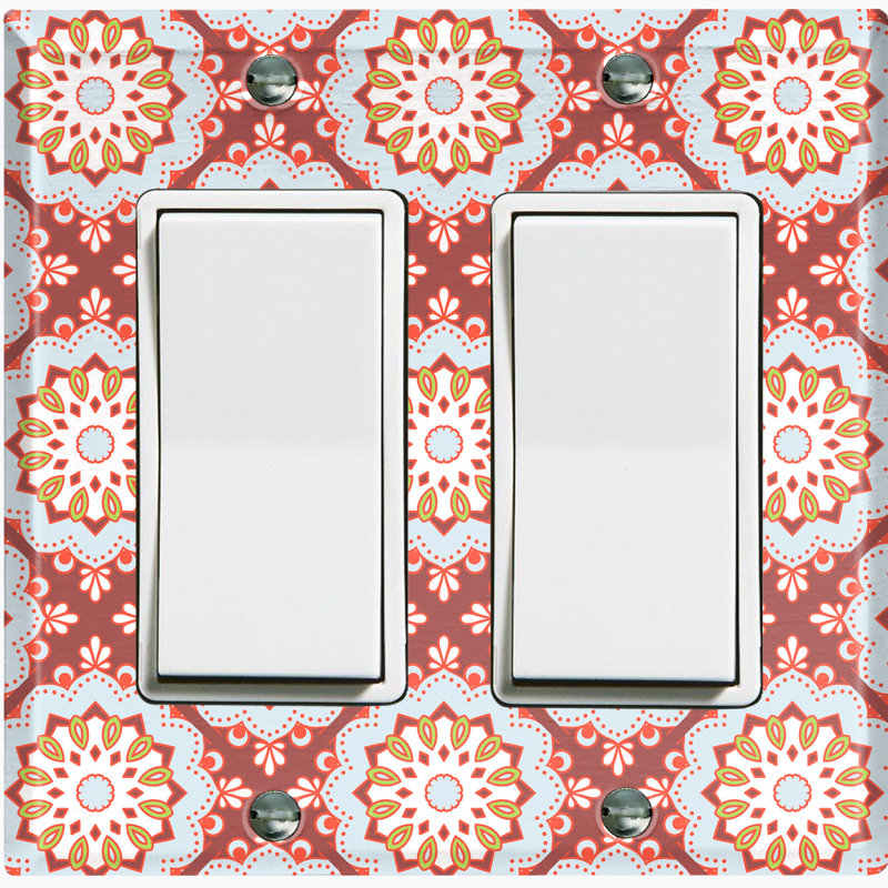 Patterned 2 - Gang Toggle Light Switch Standard Wall Plate