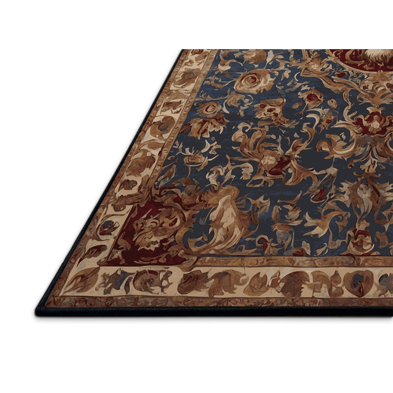 Tapis brun soyeux et moelleux, Rond 8 pi