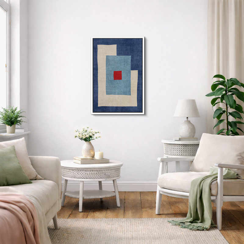Abstract Abstract, H 24 po x l 16 po, Cadre flottant blanc