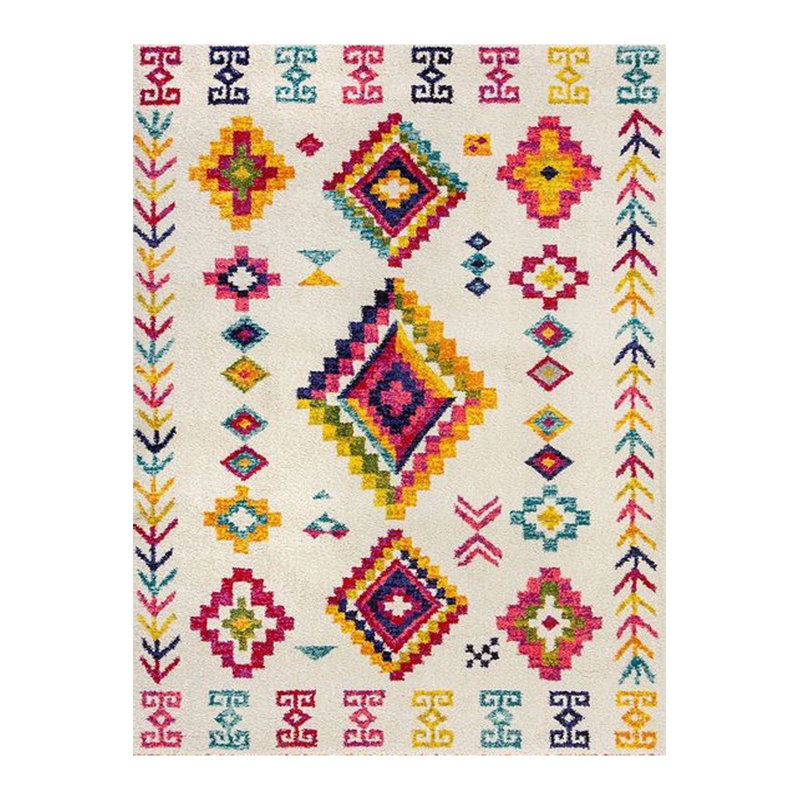 Northern Collection Multicolor Ethnic Patterned Woven Base Decorative Rug, Rectangle 4'7" x 6'7" Rug Pad Included