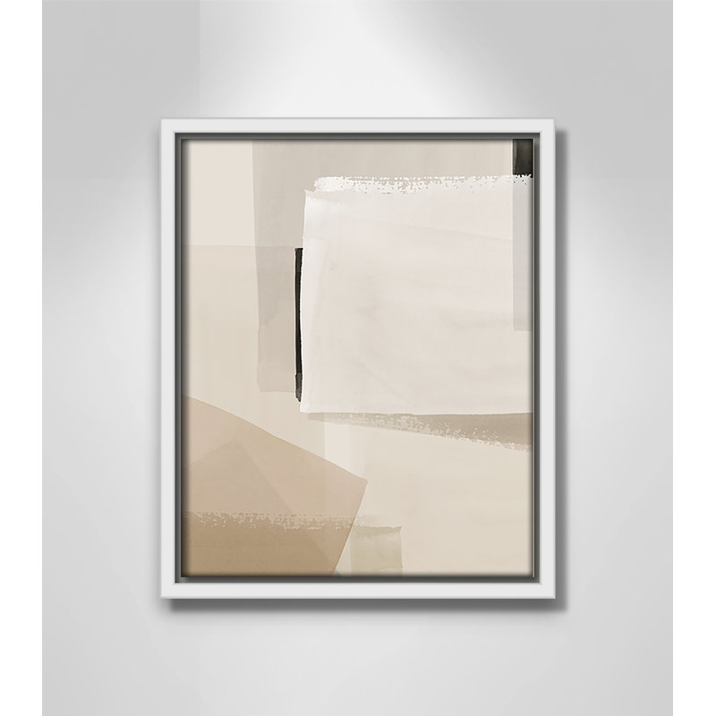 Imprimé calme et géométrique par Hazel J, L 9,5 po x H 11,5 po, Framed Canvas, Flotteur blanc
