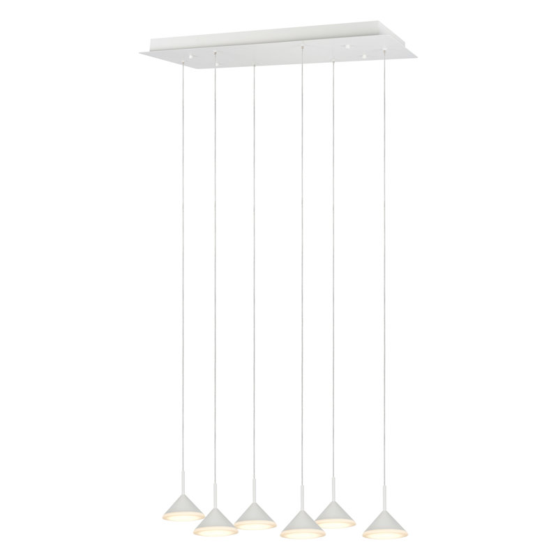 Luminaire suspendu en grappe 6 lumières, Blanc