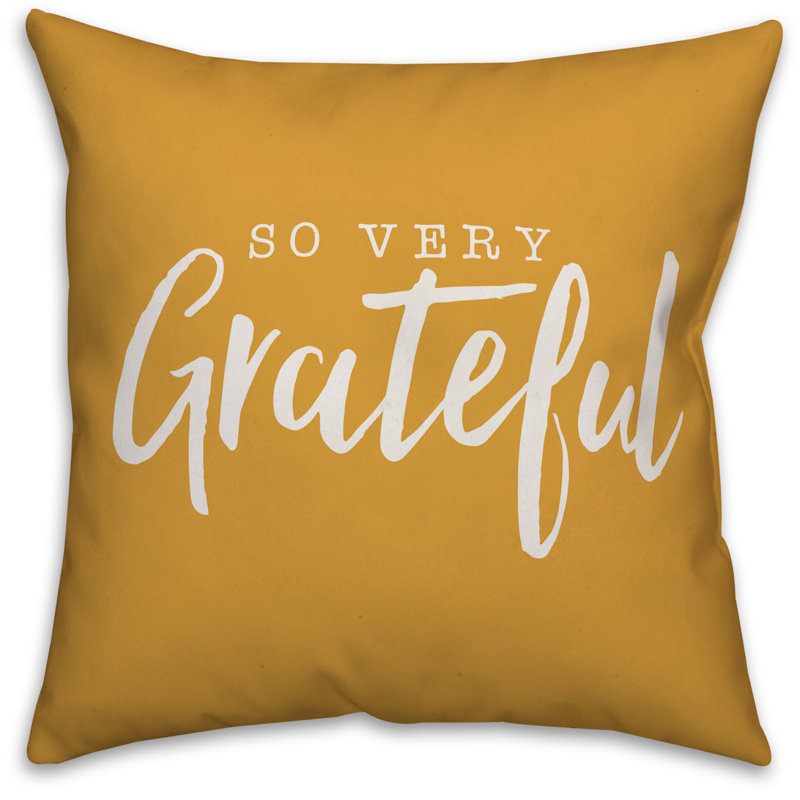  Coussin So So Grateful, 16 po x 1 po, Jaune, Housse de coussin seulement - sans coussin