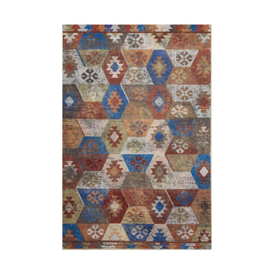Tapis rectangulaire Bendrick avec envers antidérapant