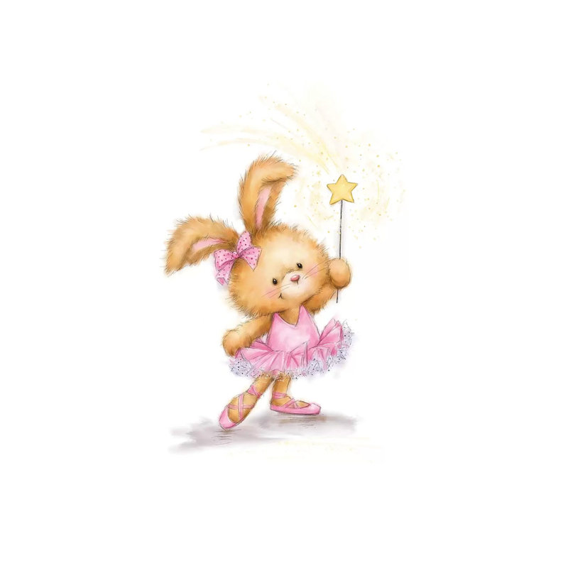 Rabbit Ballet by MAKIKO - Wrapped Canvas Painting, 20.32 cm H x 30.48 cm W