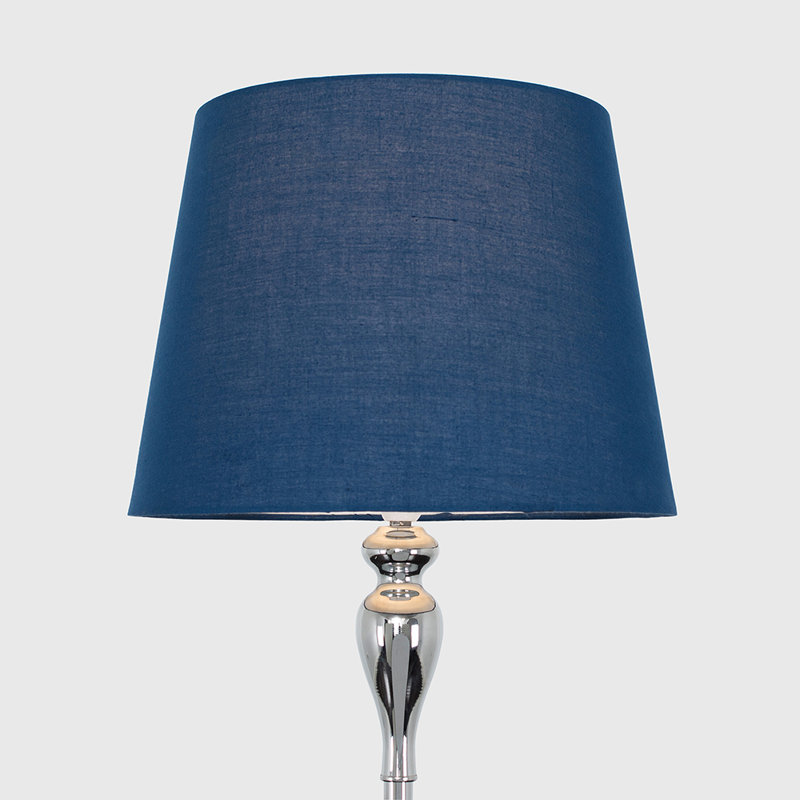 Latona 159cm Traditional Floor Lamp, No, Blue, Chrome