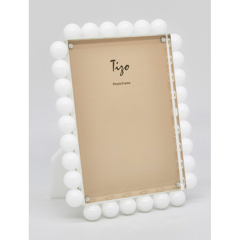 Acrylic Frame with Bubbles, 5" W x 7" H, White