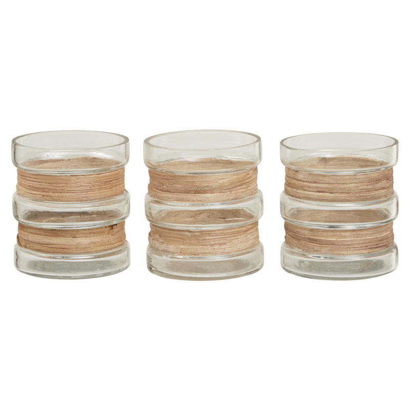 3 Piece Glass Tabletop Tealight Holder Set