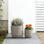 Grand pot à fleurs rond en béton avec trous de drainage pour l'intérieur et l'extérieur de 17 po gris pierre (intérieur amélioré)-1238377563-1238377508