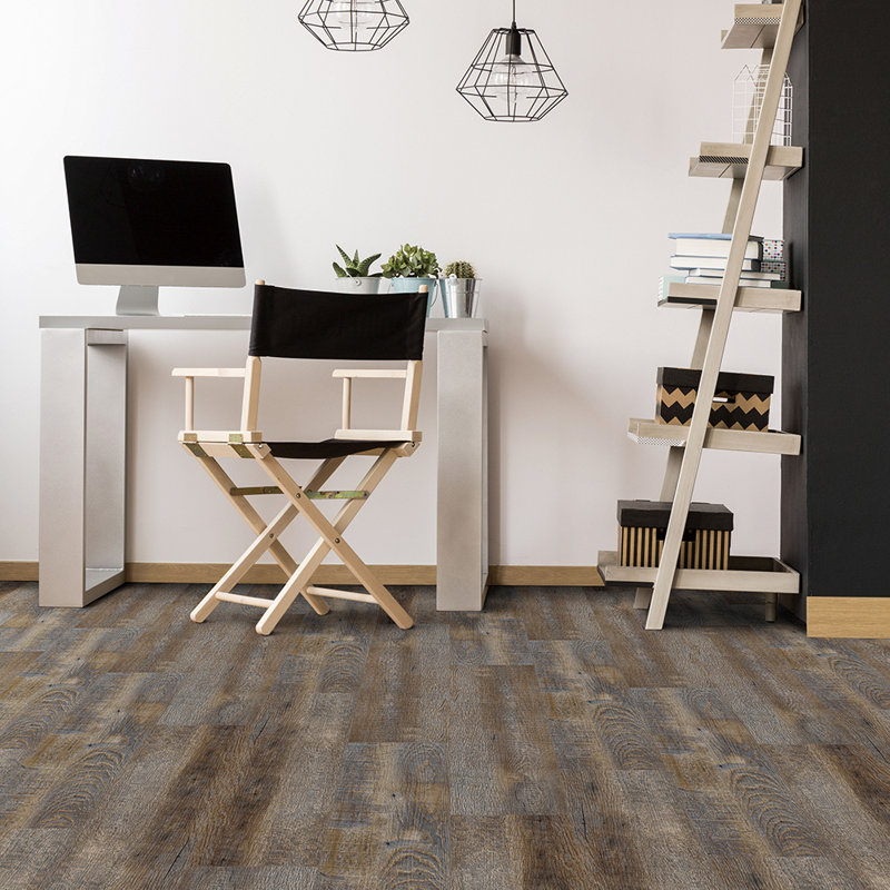 Quadro 4.7 mm Thick 7 " W x 48 " L Oak Vinyl plank, Twill Brown