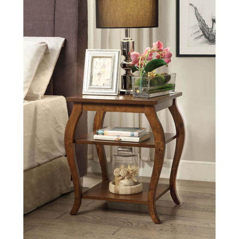 Becci Square Accent Table, Walnut Finish, Walnut