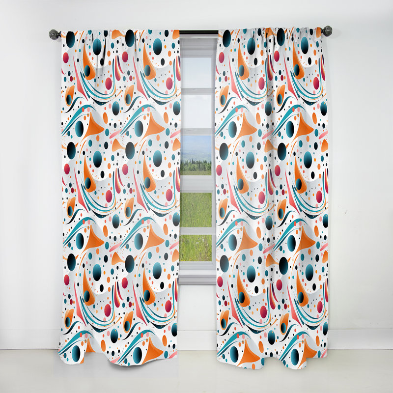 Motif à pois tourbillon Nomadic I - rideau abstrait - rideau obscurcissant - 1 panneau, L 52 po x L 95 po