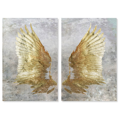 My Golden Wings " My Golden Wings Two Piece " 2 Piece Art Acrylic Painting