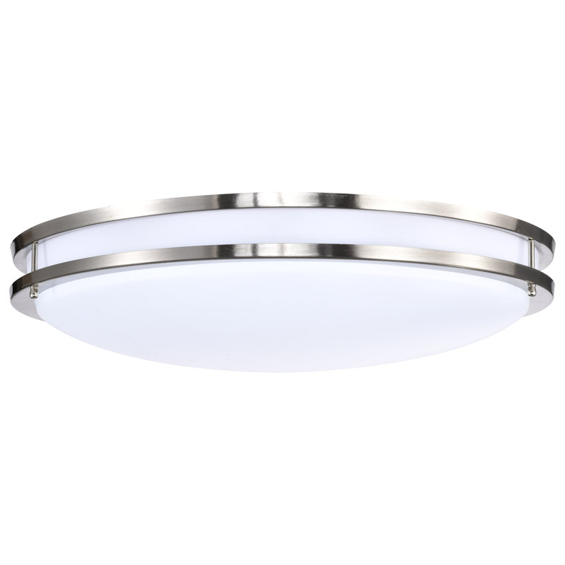 Florez 1 -Light LED CCT Selectable Flush Mount, Brushed Nickel, 3.75" H x 24" W x 24" D