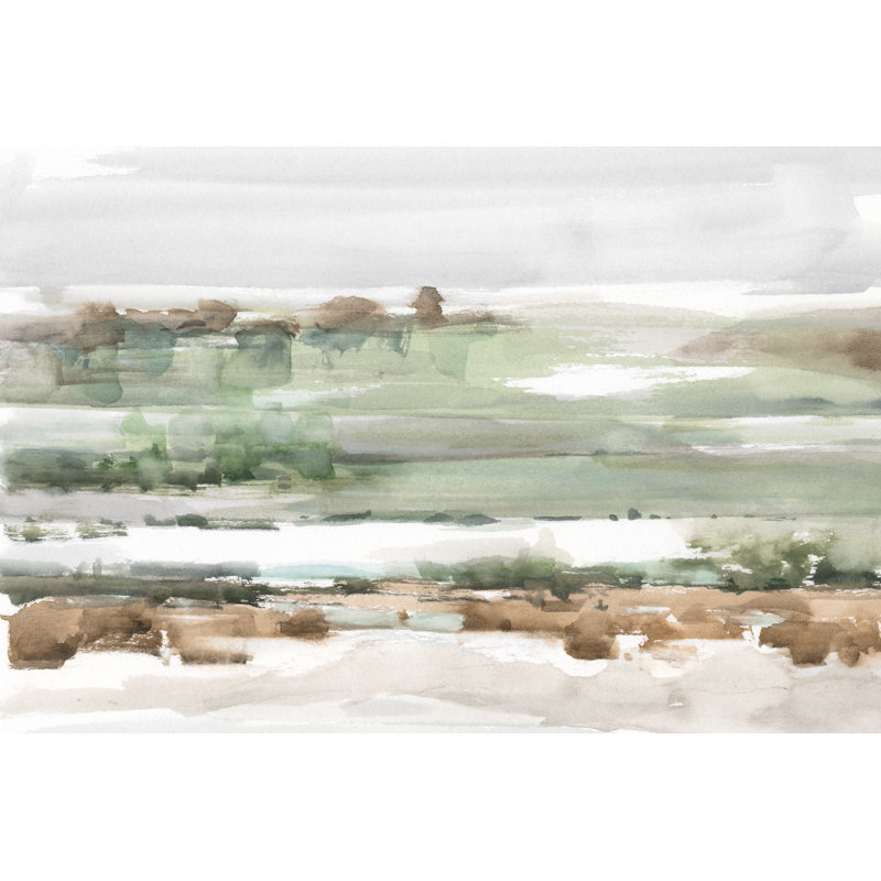 Turquoise And Clay I by Ethan Harper - Painting on Canvas, 61 cm H x 91 cm W, Black Floater Framed